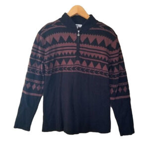 𝅺Neve Quarter Zip Pullover Aztec Southwestern Design Sweater. Size Large